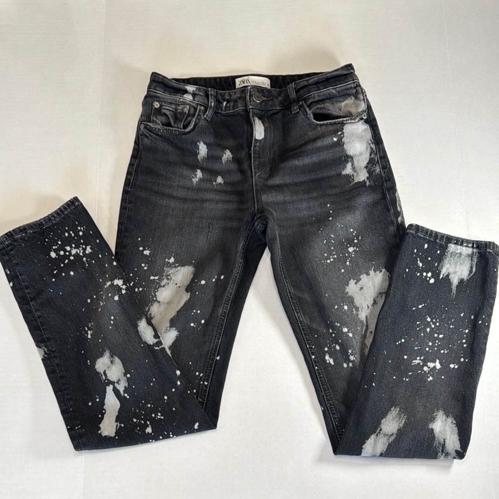 Zara Black Distressed Skinny Jeans